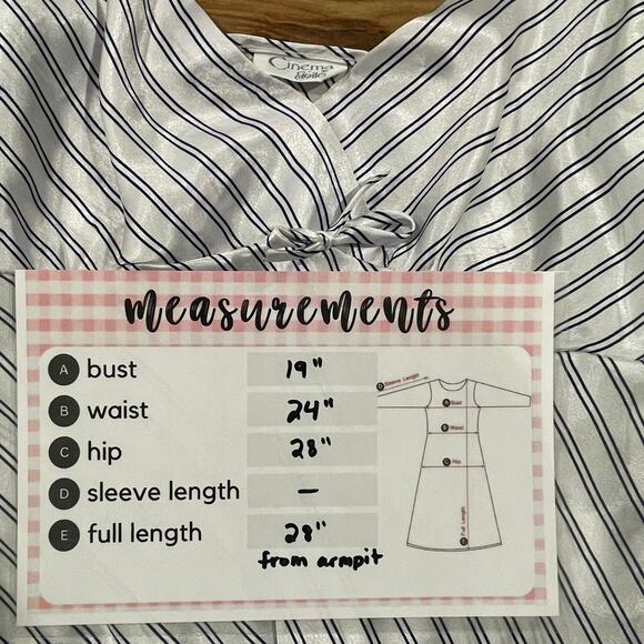 VTG Cinema Etoile Nightgown L Satin Striped Slip Dress Made in USA - Picture 13 of 13